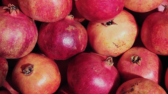 fresh pomegranates on the market