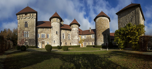 Old medielval castle of Thorens in Haute Savoie in France.