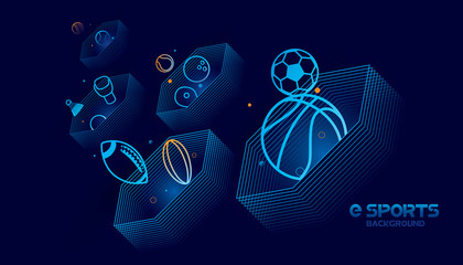 Vector esports with futuristic technology background design. © Manovector