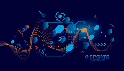 Vector esports with futuristic technology background design. © Manovector