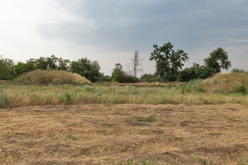 Ancient stone idol of Khortytsia island, Ukraine