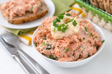 Smoked trout paste with mayonnaise and chives