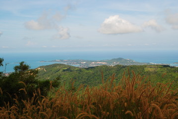 landscape with mountains and clouds
