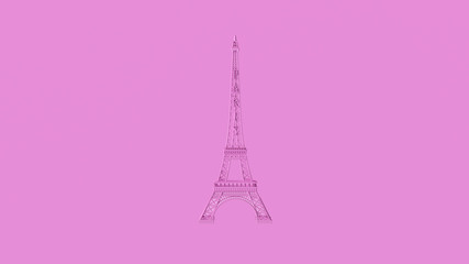 Fototapeta na wymiar Pink Eiffel tower 3d illustration 3d render