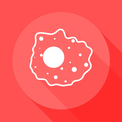 Macrophage cell. Icon style illustration in red and white outline. Cells of the immune system.
