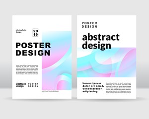 The abstract colorful gradient shapes poster template