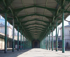 Abandoned old fashion platform in a rail station