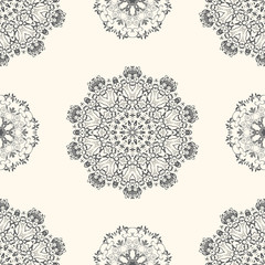 Seamless abstract background with floral ornament. Floral ornament on background. Template for your design