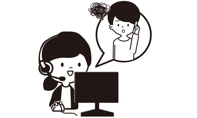 コールセンター：女性、仕事