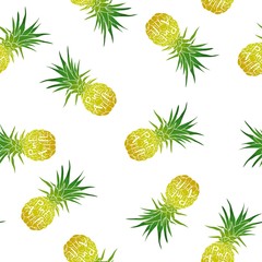 Vector Seamless Pattern with Pineapples