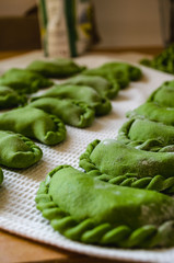 Wild Garlic Pierogi Closeup