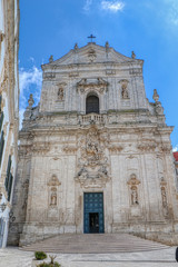 A view of the facade of the Basilica of San Martino in Martina Franca, Puglia, Italy