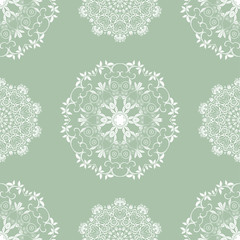 Seamless background with ornament. Floral ornament on background. Template for your design. Wallpaper pattern