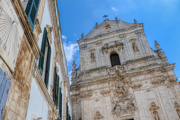 A view of the facade of the Basilica of San Martino in Martina Franca, Puglia, Italy