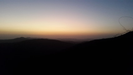 sunset in mountains