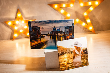 Modern lliving room interior with venice, italy, canvas on the wall - it is my photo available in...