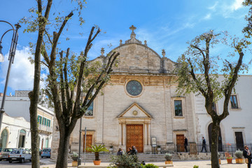A view of the facade of the Church of San Francesco da Paola in Martina Franca, Puglia, Italy