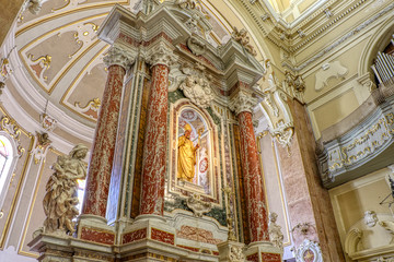 Fototapeta na wymiar Interior of the Basilica of San Martino in Martina Franca, Puglia, Italy
