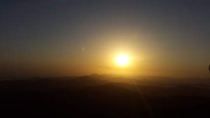 sunset in mountains