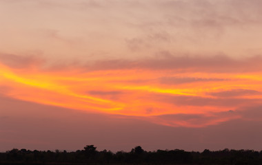 Beautiful sunset in twilight tone for background