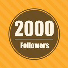 1000 (one thousand) followers. The inscription in the black circle. Vector illustration.