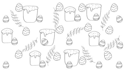 Easter linear illustration .
