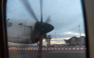 View from propeller plane window