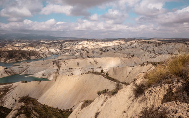 Eroded mountains and rocks on a dessert