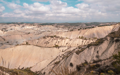 Eroded mountains and rocks on a dessert