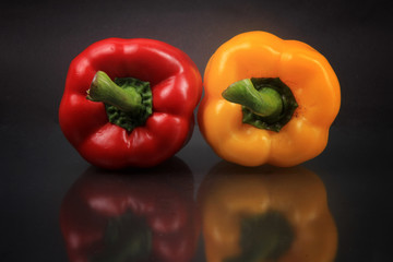 paprika with a black background