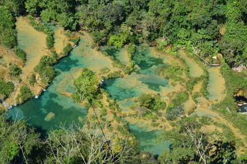 Panorama Cascade Semuc Champey Lanquin Guatemala