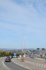 Traffic crossing the Forth Road Bridge, Queensferry, Scotland