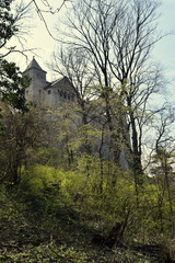 ruins of old castle on rocks 