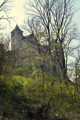 ruins of old castle on rocks 