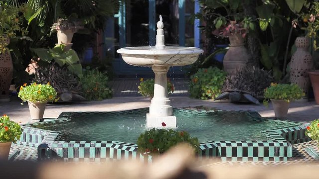Fontaine Jardins Majorelle Marrakech Slow Motion