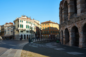 Fototapeta na wymiar Bra Square, Verona, Italy 