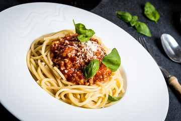 Italian pasta spaghetti bolognese
