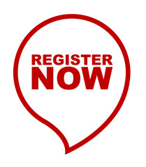 red vector banner register now