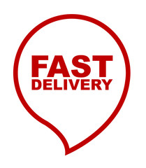 red vector banner fast delivery
