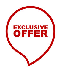 red vector banner exclusive offer