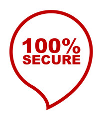 red vector banner 100% secure