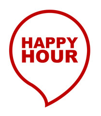 red vector banner happy hour