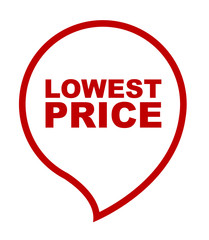 red vector banner lowest price