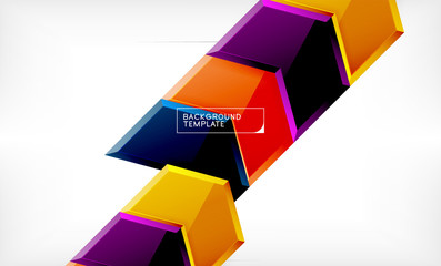 Shiny glossy arrows background, clean modern geometric design, futuristic composition