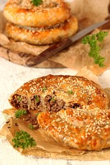 Homemade burek with meat
