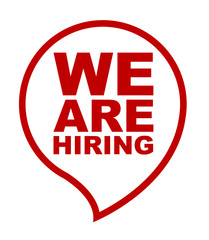 red vector banner we are hiring