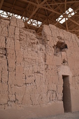Coolidge, AZ., U.S.A., Jan. 30, 2018.  Casa Grande Ruins National Monument in 1918.  Mystery surrounds this unique circa 1350 A.D. 4-story “caliche” brick building and surrounding structures