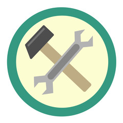 Work tools icon. Vector graphics in flat style.