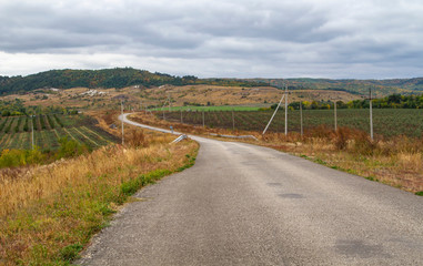 Fototapeta na wymiar Autumn landscape with country road.