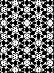 Black and white ornate geometric pattern and abstract background